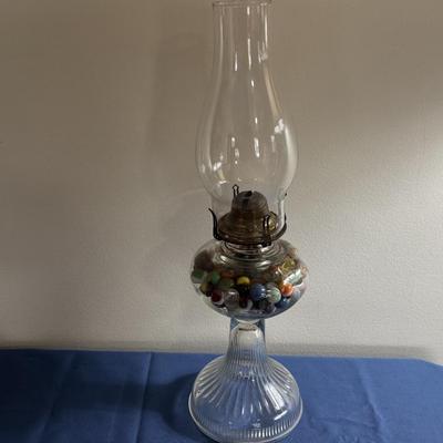 Vintage Lamp Filled With Marbles