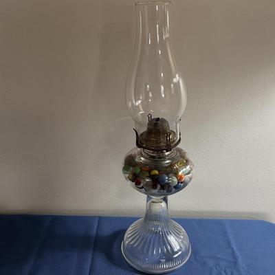 Vintage Lamp Filled With Marbles
