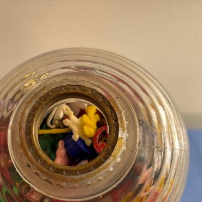 Vintage Lamp Filled With Small Vintage Toys