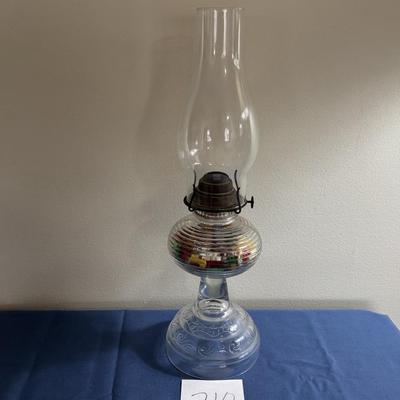 Vintage Lamp Filled With Small Vintage Toys