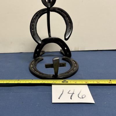 Horse Shoe Kneeling Cowboy