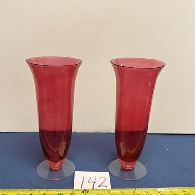 Vintage Blood Red Vases
