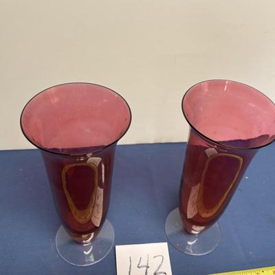 Vintage Blood Red Vases
