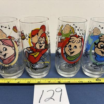 Vintage Chipmunk Glass Lot