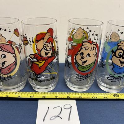 Vintage Chipmunk Glass Lot