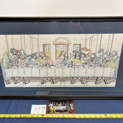 Beautiful Vintage Embroidered Last Supper