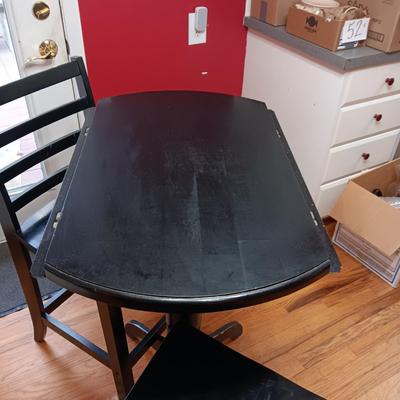 COUNTER HEIGHT DROP LEAF CAFE STYLE TABLE AND 2 CHAIRS