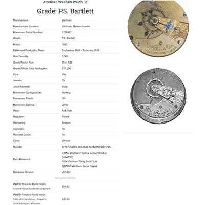 American Watch Co. Pocket Watch