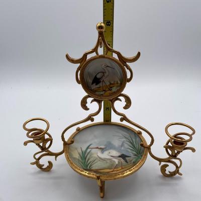 Brass/Porcelain Pocket Watch Holder
