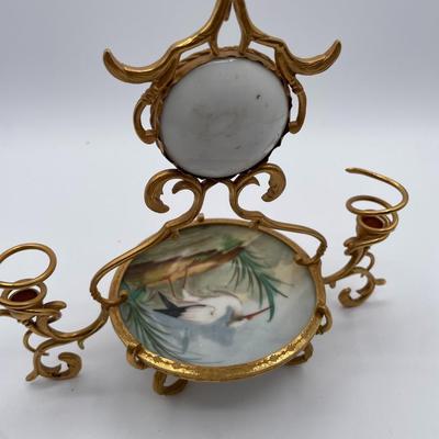 Brass/Porcelain Pocket Watch Holder