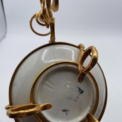 Brass/Porcelain Pocket Watch Holder