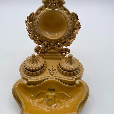 Gold-tone Porcelain Holder