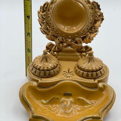 Gold-tone Porcelain Holder