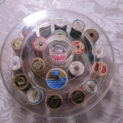 Thread caddy with 21 spools of thread