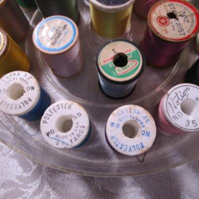 Thread caddy with 21 spools of thread