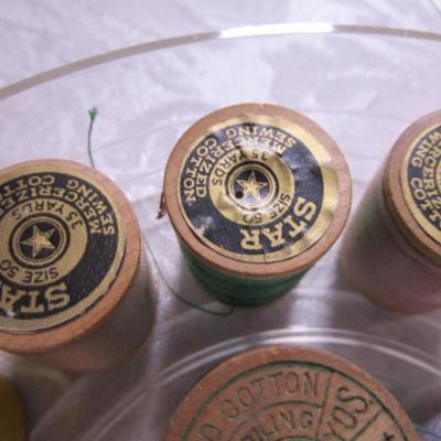 Thread caddy with 21 spools of thread