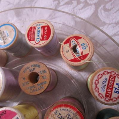 Thread caddy with 21 spools of thread