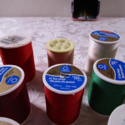 18 large spools of thread