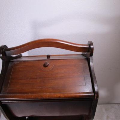 Vintage standing wood sewing box