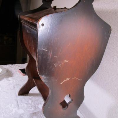 Vintage standing wood sewing box
