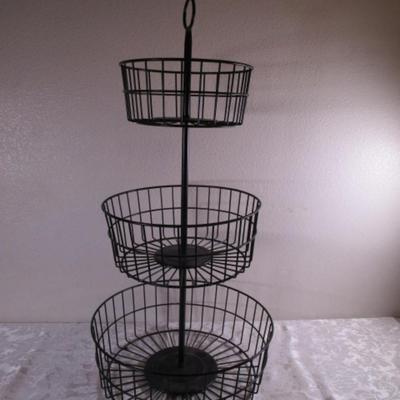 Ikea Sommar 3-tier serving basket, black wire