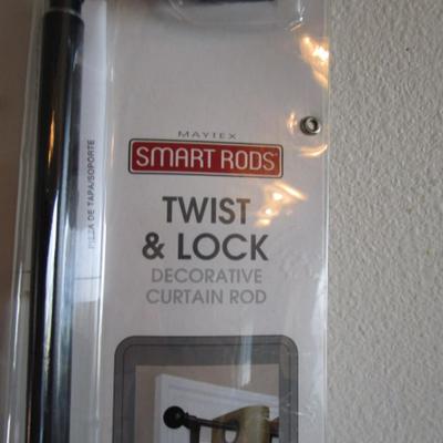Maytex Twist N Lock tensioin window curtain rod, black
