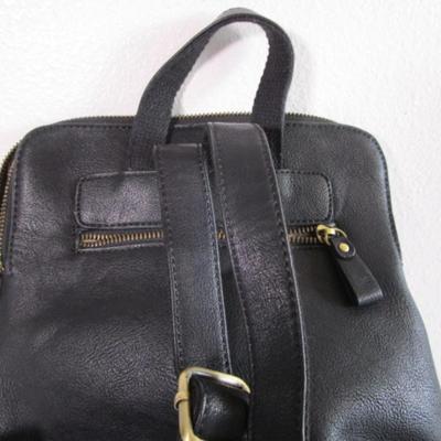 Black lined mini backpack