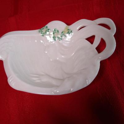 Beelek Irish heart porcelain butter plate