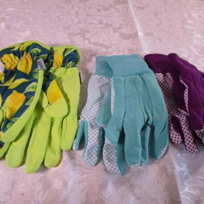 3 pair large ladies garden gloves