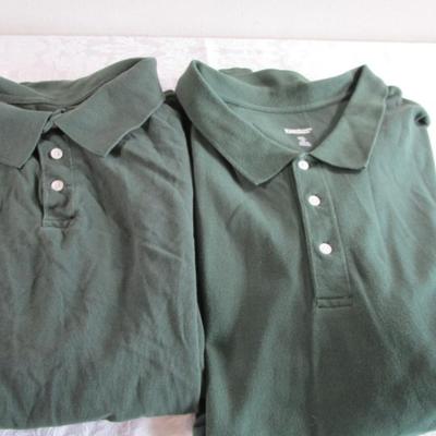 2 King Size brand green polo shirts