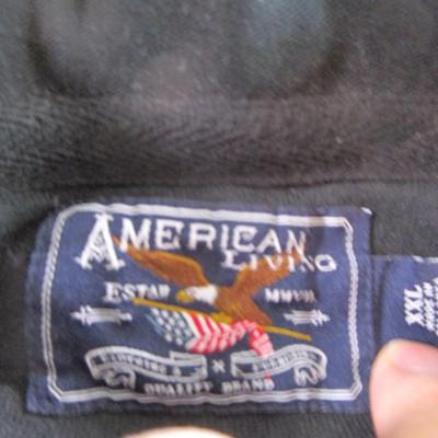 American Living polo shirt, black & white striped