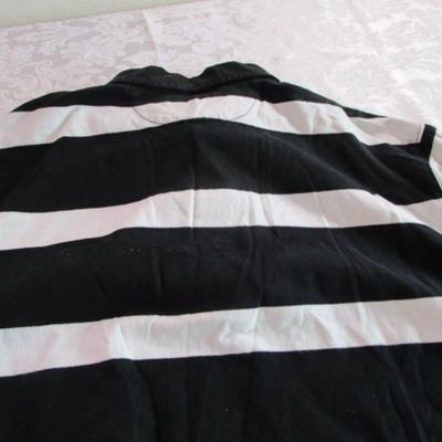 American Living polo shirt, black & white striped