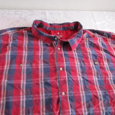 Liberty Blues short-sleeved shirt, red, white & blue plaid