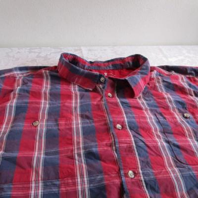 Liberty Blues short-sleeved shirt, red, white & blue plaid