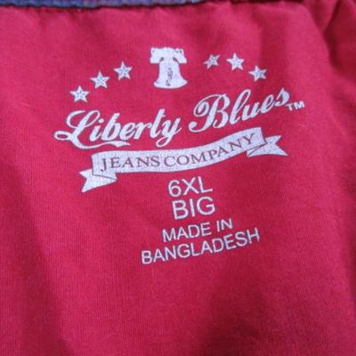 Liberty Blues short-sleeved shirt, red, white & blue plaid