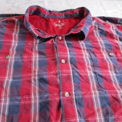 Liberty Blues short-sleeved shirt, red, white & blue plaid