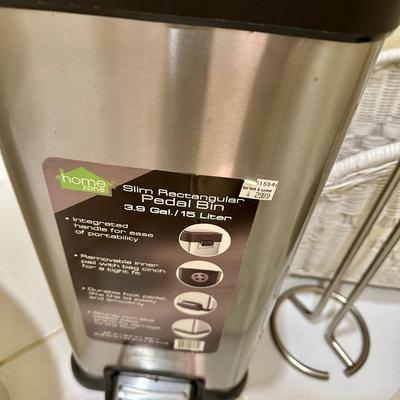 Master Bath - supplies, Scales , Automatic Trash can