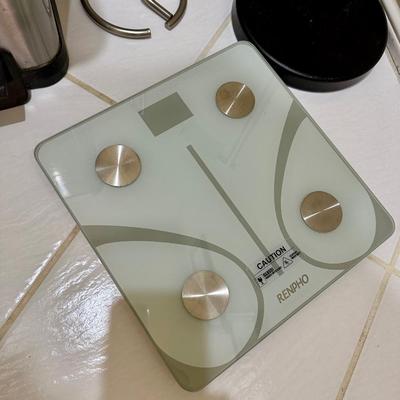 Master Bath - supplies, Scales , Automatic Trash can