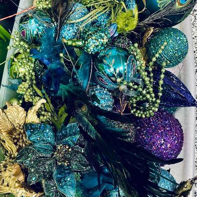 Garage - Christmas - X Large Tub Christmas Tree Decor in Turquoise & Lime Green