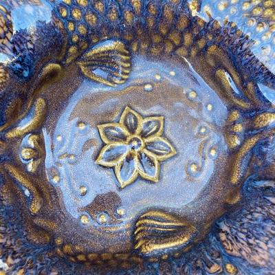 Glazed double fish bowl