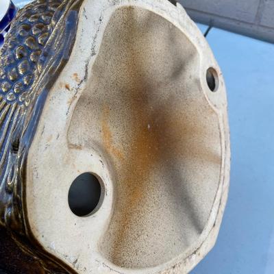 Glazed double fish bowl