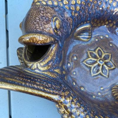 Glazed double fish bowl