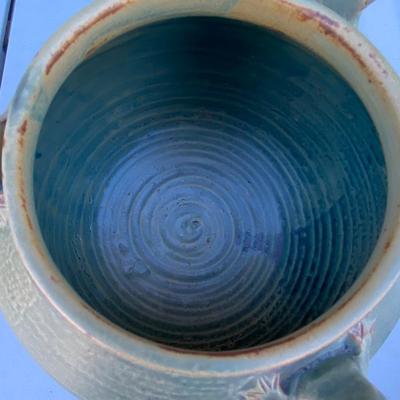 MCM Frogs Hand Thrown Studio Pottery Vase with sculpted Frogs