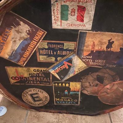 Antique Hat Box Luggage Vintage Stickers