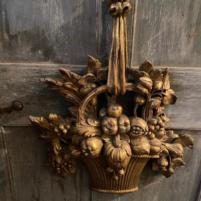 Italian Borghese GiltFruit Basket wall decore