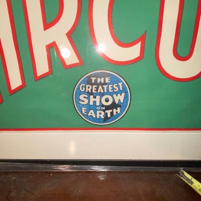 Very Large Framed Ringling Bros and Barnum and Bailey litho