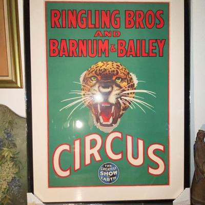 Very Large Framed Ringling Bros and Barnum and Bailey litho
