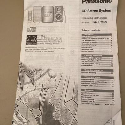 Panasonic CD Stereo System SC PM29