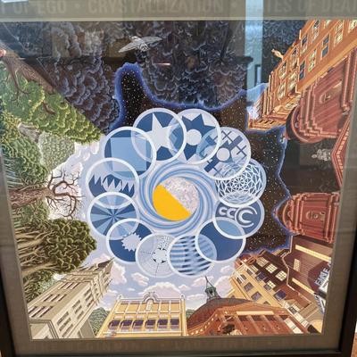 Framed ‘Asheville in the Round’ by Jeff Gundlach (BD-BM)