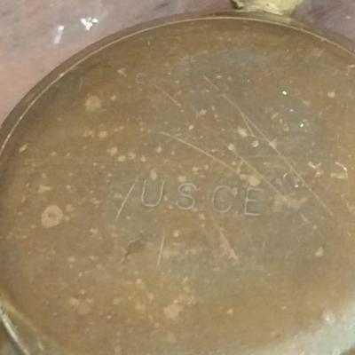 Vintage United States Corps of Engineers Compass Brass Case (#57)